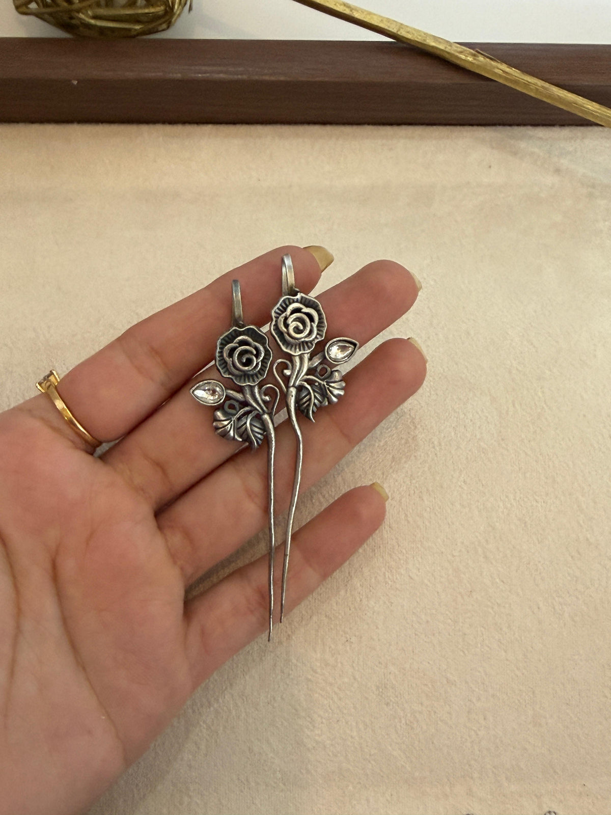 Rose Floral Drop Earrings