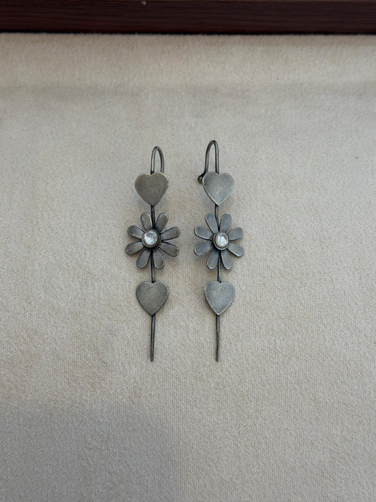 Heart & Bloom Drop Earrings